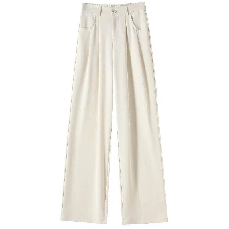 Elegant High Waist Wide Leg Trousers - Office Pants for Women - Buy Center