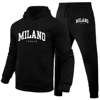 Milano Print Men's Luxury Hoodie Set - Casual Jogging Tracksuit - Buy Center