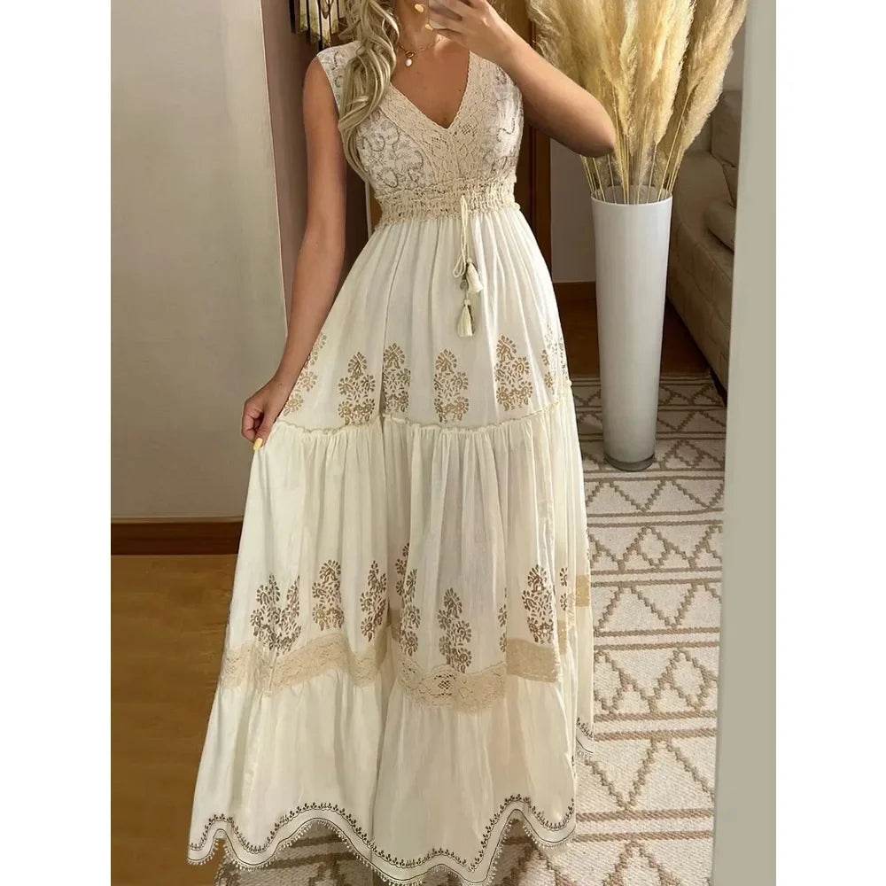 Bohemian Sleeveless Floral Maxi Dress - Perfect for Summer Parties - Buy Center