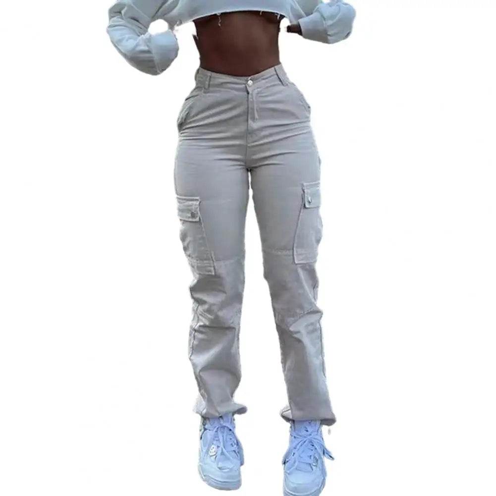 Stylish Women's High Waist Cargo Pants - Soft Fabric, Butt-Lifting - Buy Center