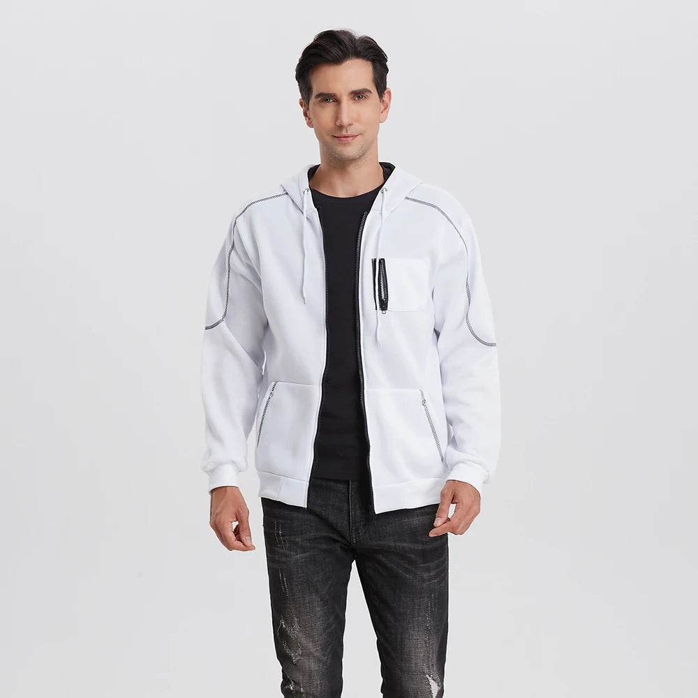 Men's Full Zip Hoodie Jacket - Casual Sportswear with Pocket - Buy Center