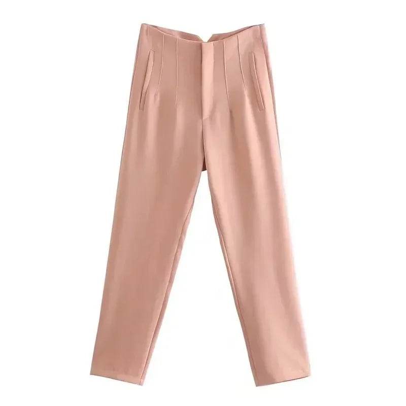 TRAF High Waist Women's Trousers - Office Wear & Casual Style - Buy Center