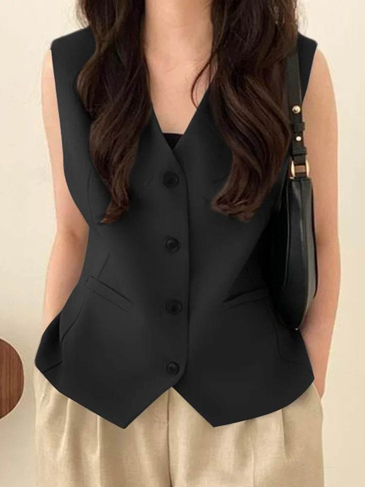 ZANZEA Women’s V-Neck Sleeveless Office Vest - Summer Fashion 2024 - Buy Center