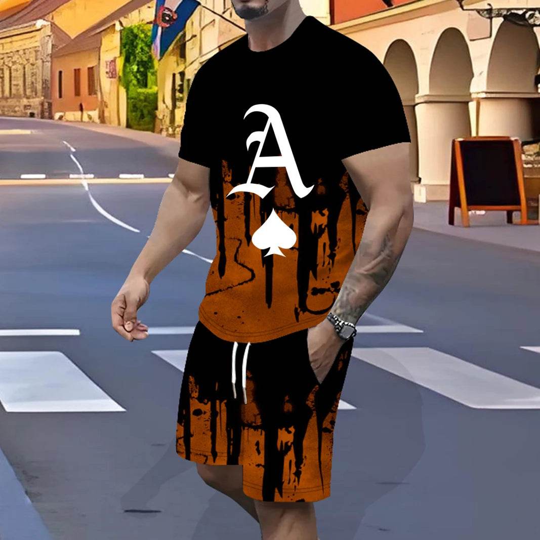 Men's Fast-Drying Sports Suit - 3D Gradual Change Polyester Design - Buy Center