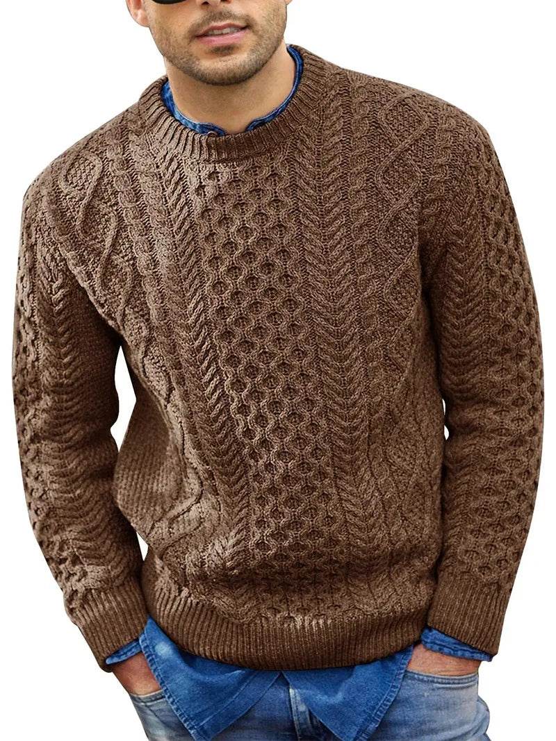 Pink Sweater Men's 2024 Autumn Winter New Pure Color Pullover Knitted Sweater Menwear Fashion Large Size Male Clothing - Buy Center