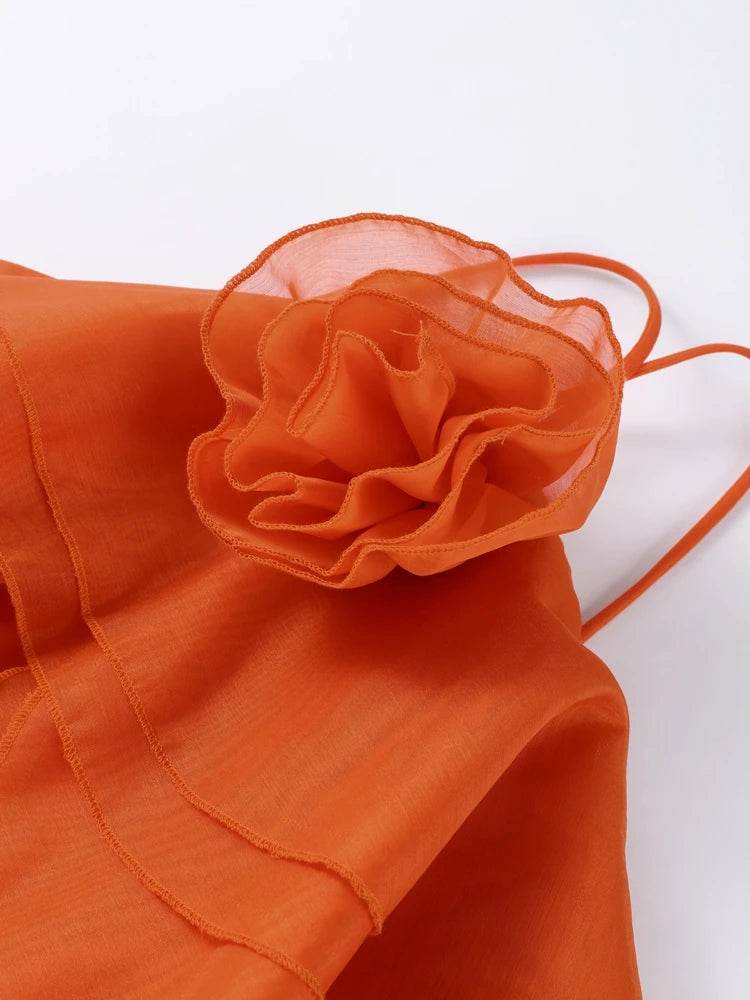 Elegant Backless Ruffled Halter Dress for Women - Luxurious Party Look - Buy Center