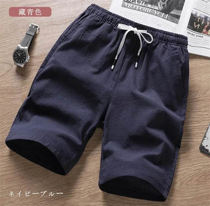 Asyabuykal Men's Slim Fit Knee Length Shorts - Cotton Linen, Breathable Summer Wear - Buy Center