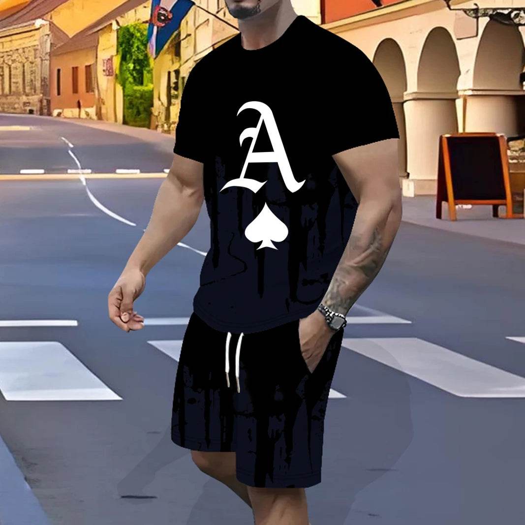 Men's Fast-Drying Sports Suit - 3D Gradual Change Polyester Design - Buy Center