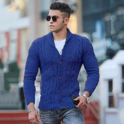 Kalenmos Men’s V-Neck Loose Sweater - Cozy Casual Cardigan for Autumn - Buy Center