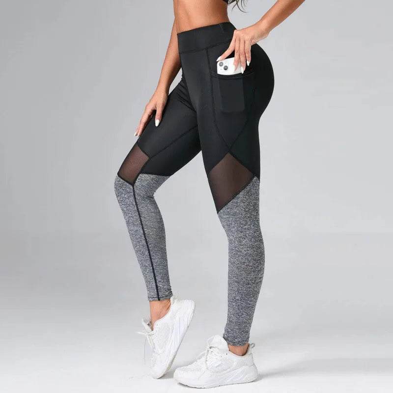 MODX Women's High Waist Mesh Spliced Leggings - Gym & Fashion Tights - Buy Center