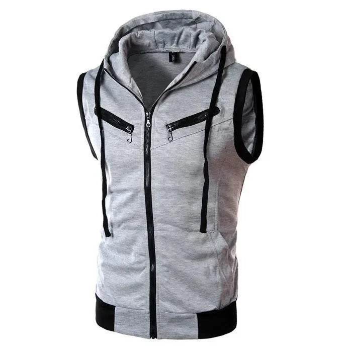 Fashionable Men's Hooded Vest - Slimming Sleeveless Tank Top in 3 Colors - Buy Center