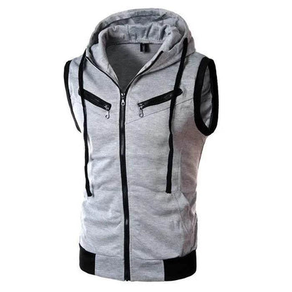 Fashionable Men's Hooded Vest - Slimming Sleeveless Tank Top in 3 Colors - Buy Center