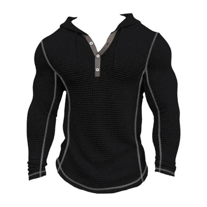 Slim Fit V-Neck Hoodies for Men - Casual Polyester Long Sleeve - Buy Center