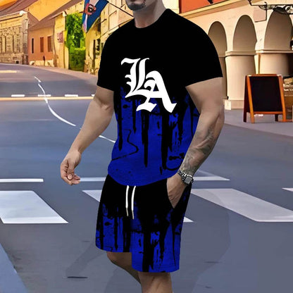 Men's Fast-Drying Sports Suit - 3D Gradual Change Polyester Design - Buy Center