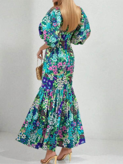 Elegant Casual Dress for Women - O-Neck Puff Sleeve Summer Style - Buy Center