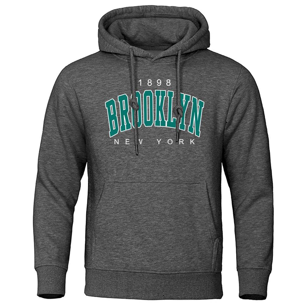 Brooklyn 1898 Oversized Men's Hoody - Casual Crewneck Fashion Sweatshirt - Buy Center