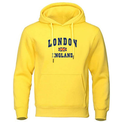 London Print Men's Hoodie - Casual Long Sleeve Sport Apparel - Buy Center