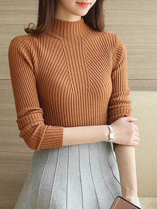 Women’s Turtleneck Sweater - Casual Ruffle Knit Pullover Top - Buy Center