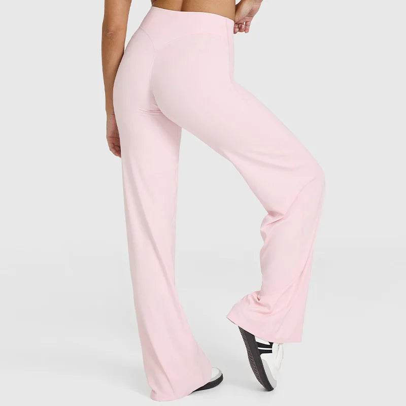 Women's High Waist Fitness Trousers - Breathable Wide-Leg Yoga Pants - Buy Center
