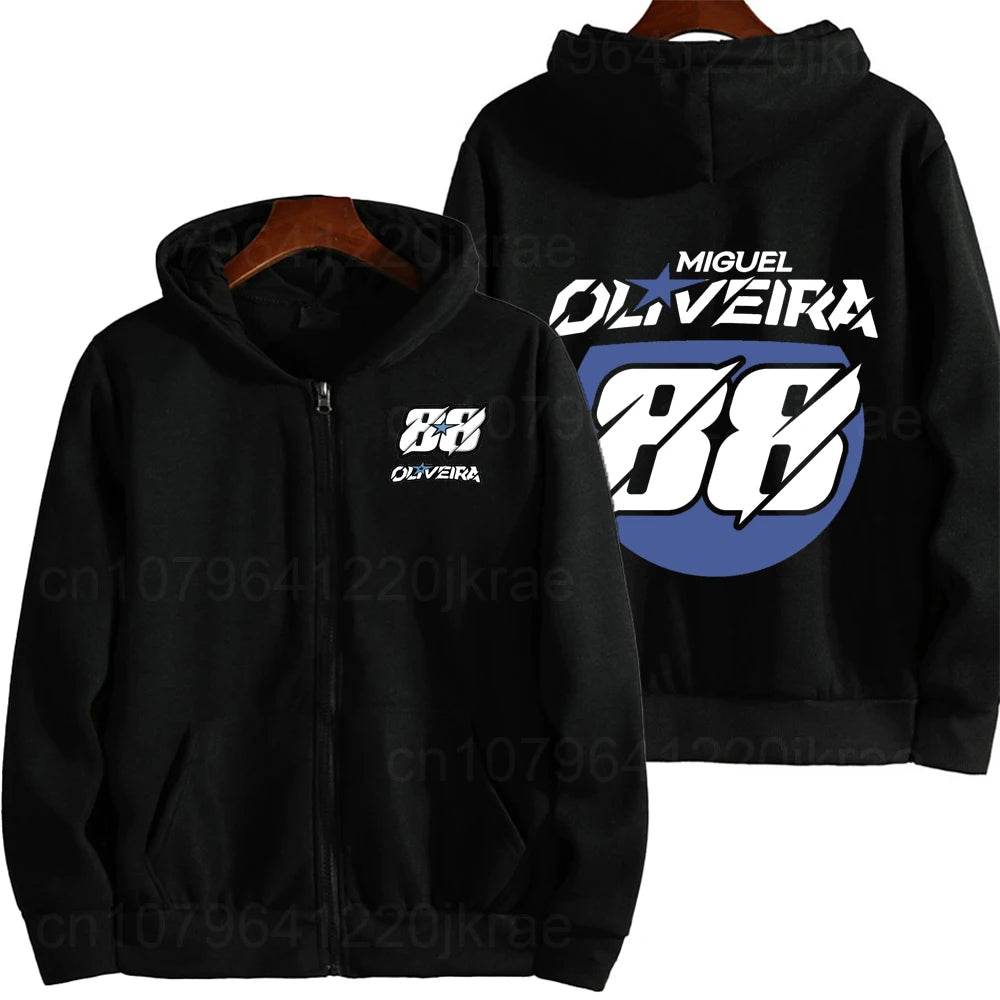 Miguel Oliveira 88 Logo Men's Zip Up Hoodie - Casual Spring Autumn Wear - Buy Center