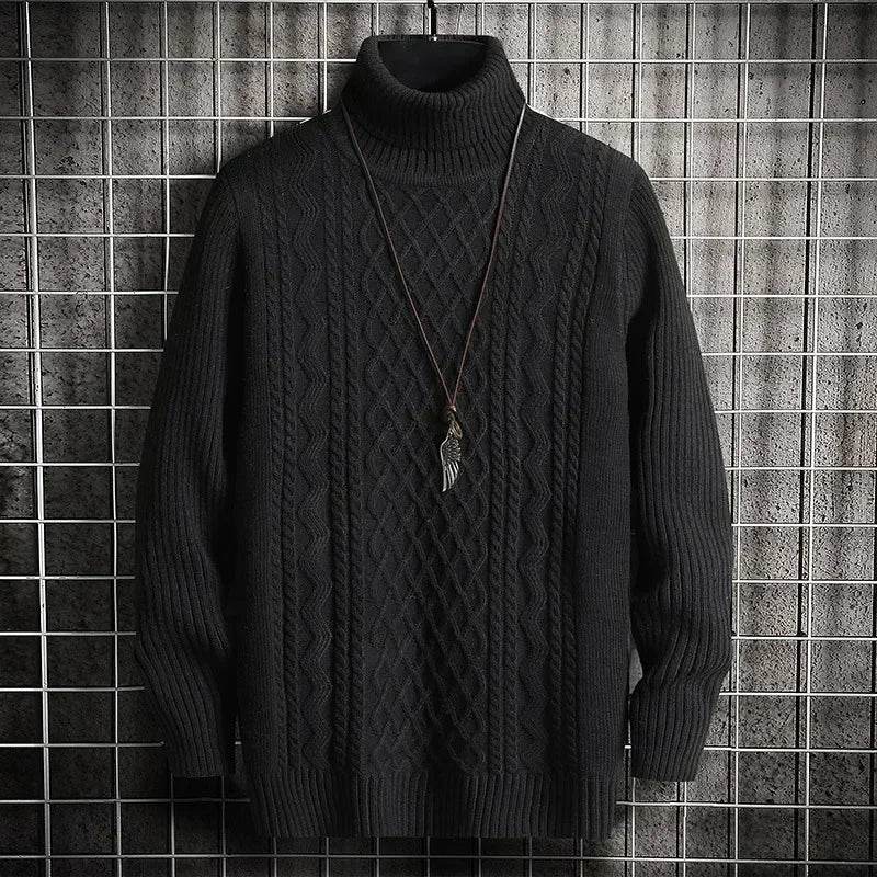 2025 Men's Winter Warm Turtleneck Sweaters Knitted Thick Pullover Casual Sweaters High Neck Knited Solid Color Jumpers for Men - Buy Center