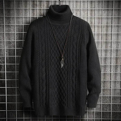 2025 Men's Winter Warm Turtleneck Sweaters Knitted Thick Pullover Casual Sweaters High Neck Knited Solid Color Jumpers for Men - Buy Center