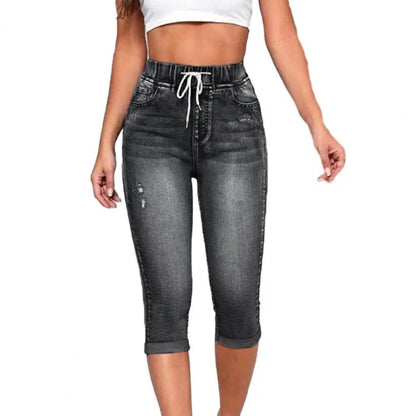 SANWOOD High Waist Denim Jeggings - Casual 3/4 Pants for Women - Buy Center