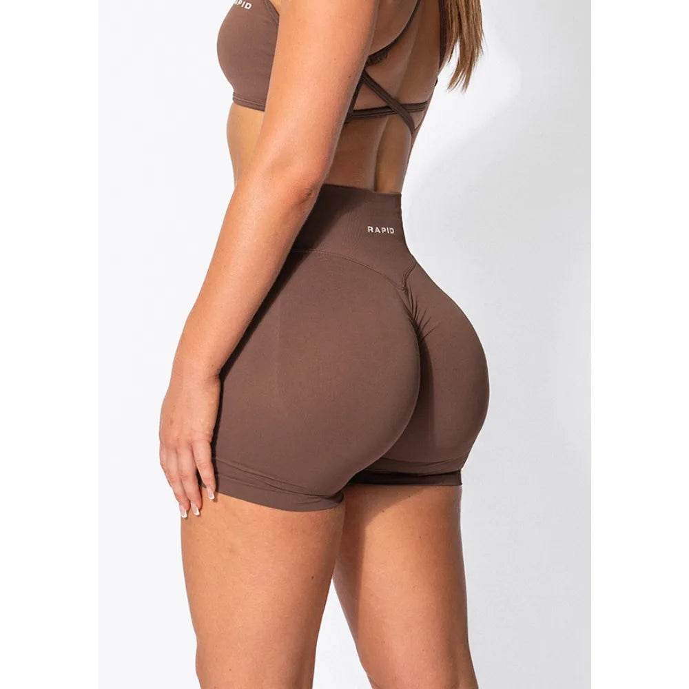 Women's Low Waist Seamless Yoga Shorts - Scrunch Bum Design - Buy Center