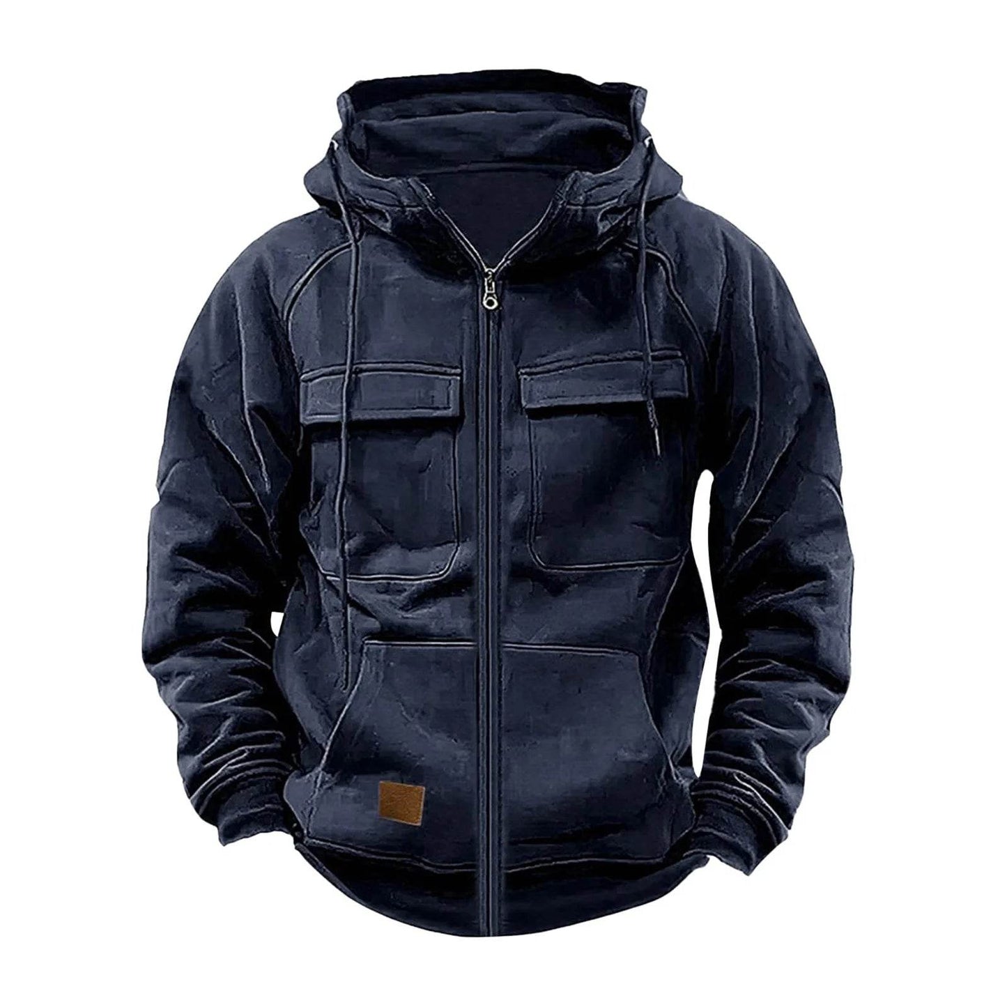FAVOCENT Men's Hooded Hoodie Jacket - Multi Pocket Zipper Sweatshirt - Buy Center