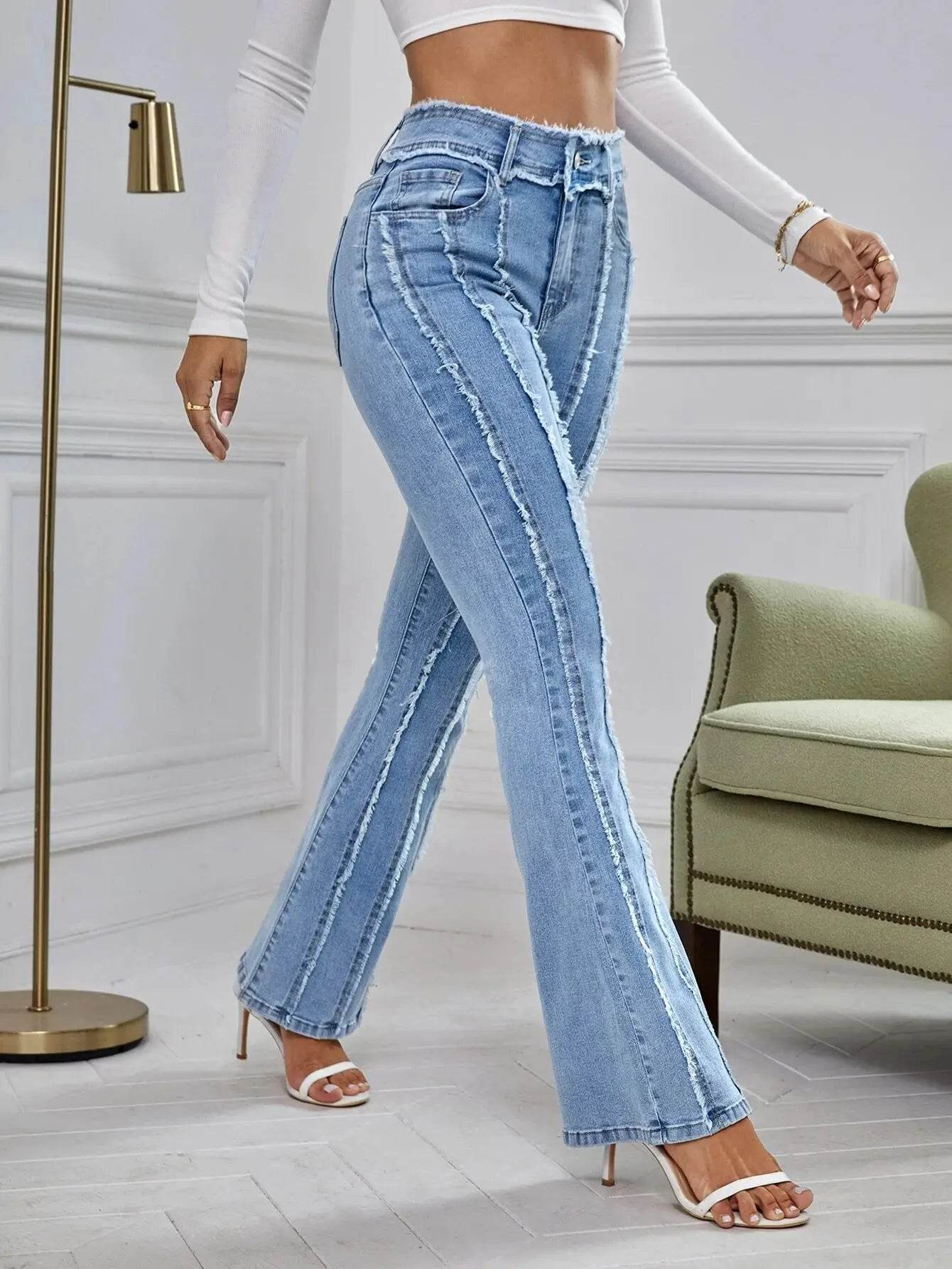 Yicalish High Waist Flare Jeans for Women - Vintage Aesthetic Denim - Buy Center