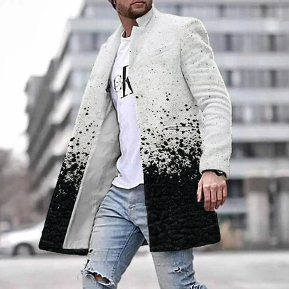 Men's Spring Woolen Trench Coat - Casual Street Style with Pockets - Buy Center