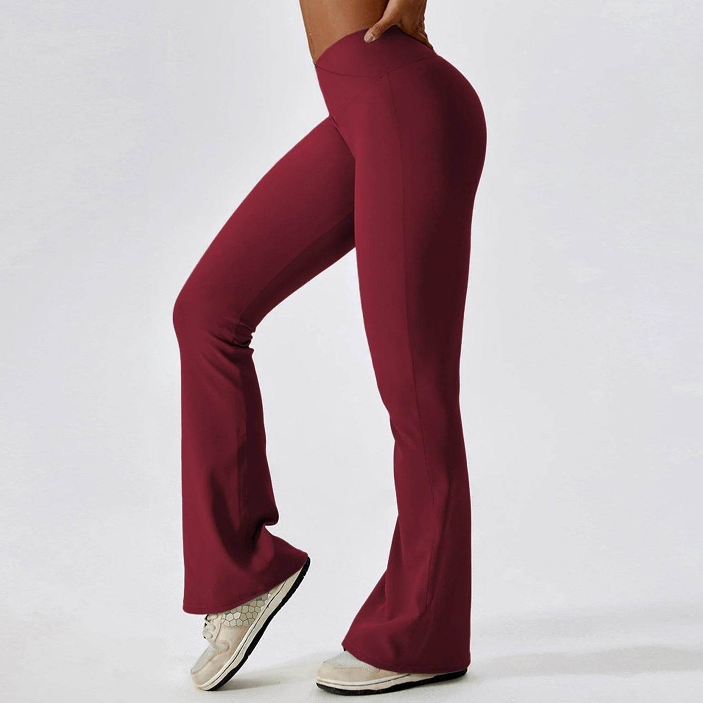 Women's Seamless Cross Waist Leggings - Scrunch Bum Yoga Pants - Buy Center