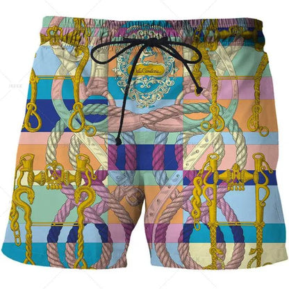 Luxurious 3D Printed Men’s Board Shorts - Hip Hop Beachwear for Summer - Buy Center
