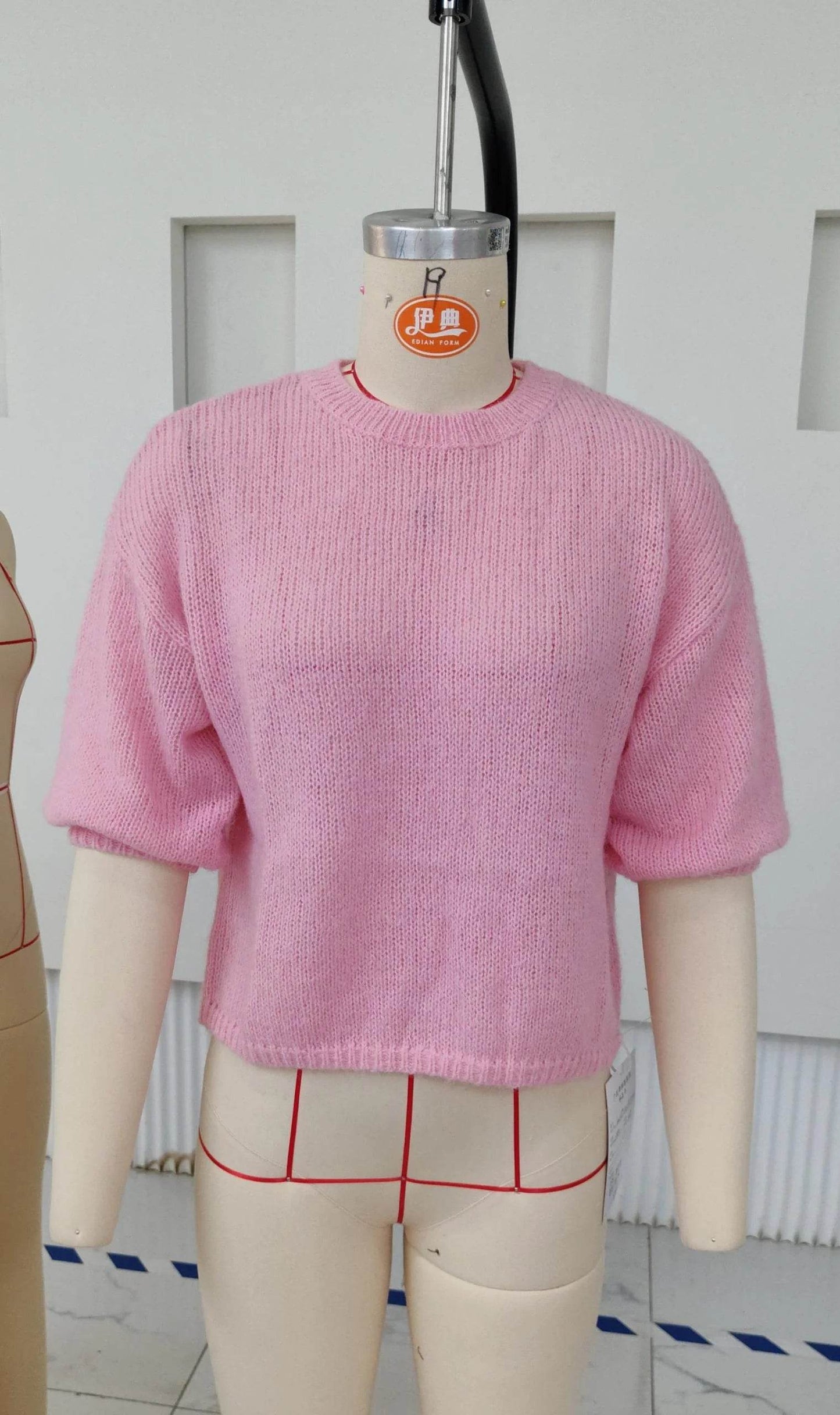 Imcute Women's Short Sleeve Crop Sweater - Casual Vintage Knitwear - Buy Center