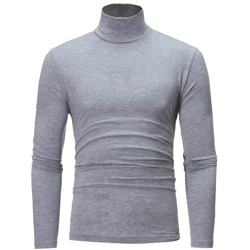 Bigsweety Men's Slim Fit Turtleneck Pullover - Casual Solid Color Top - Buy Center