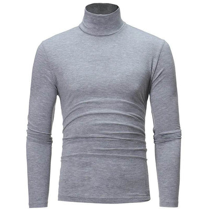 Bigsweety Men's Slim Fit Turtleneck Pullover - Casual Solid Color Top - Buy Center
