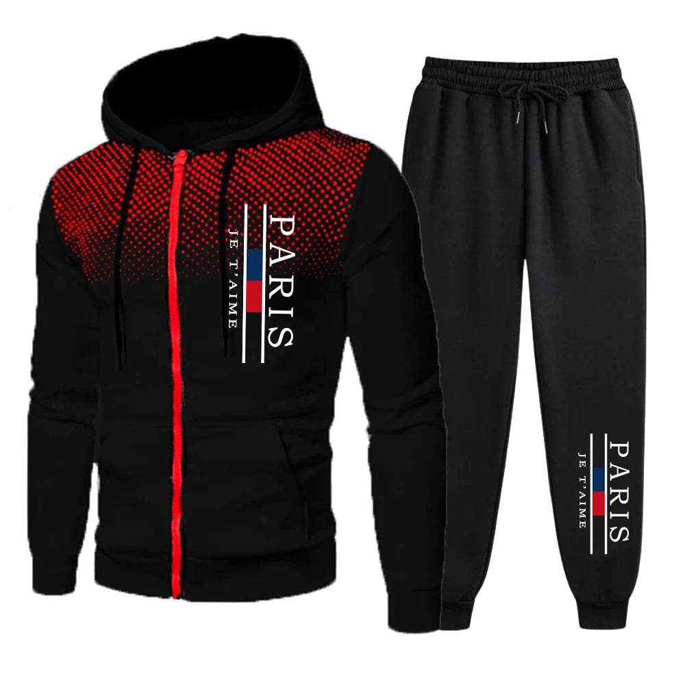 Men's Casual Fashion Tracksuit - Zipper Jacket & Jogging Pants Set - Buy Center