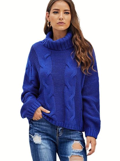 Cozy Women's Turtleneck Sweater - Autumn/Winter Pullover, Loose Fit - Buy Center