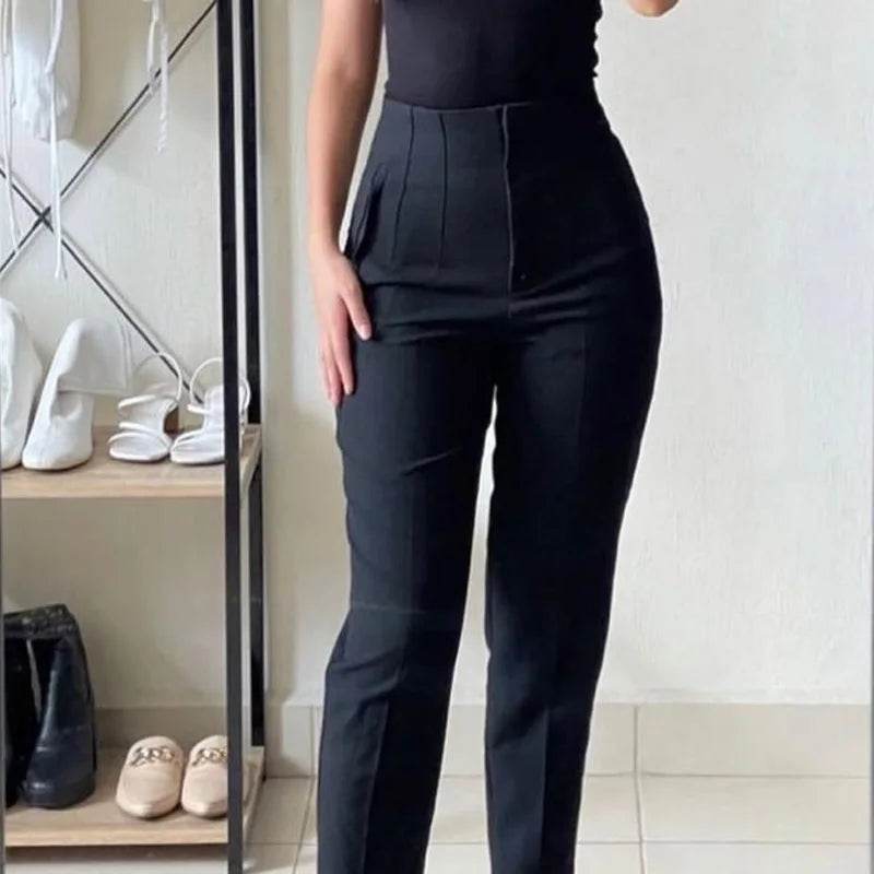 TRAF High Waist Women's Trousers - Office Wear & Casual Style - Buy Center