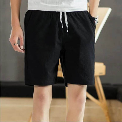 Asyabuykal Men's Slim Fit Knee Length Shorts - Cotton Linen, Breathable Summer Wear - Buy Center