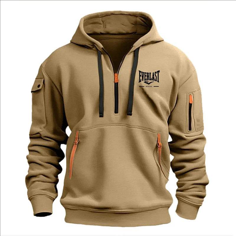 Stylish Men's Printed Hoodie - Multi-Zipper Design for Casual Comfort - Buy Center