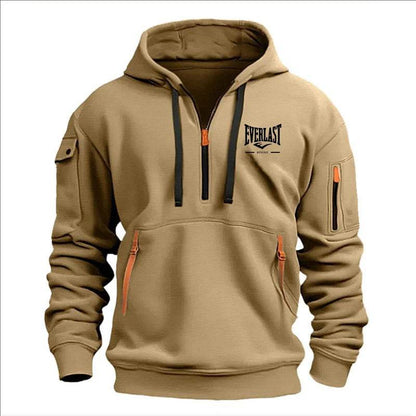 Stylish Men's Printed Hoodie - Multi-Zipper Design for Casual Comfort - Buy Center
