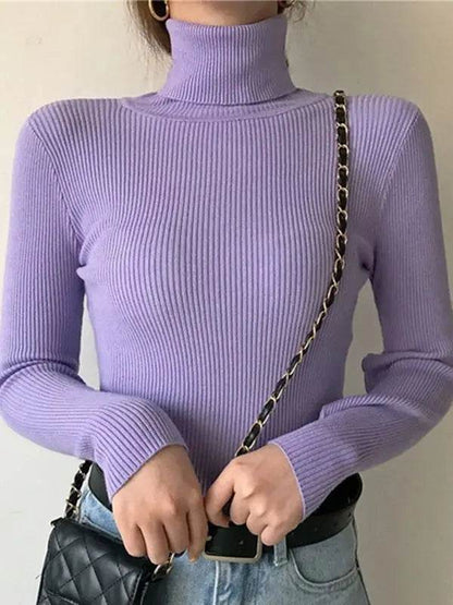 Women's Fall Turtleneck Sweater - Soft Cashmere Knit Pullover - Buy Center