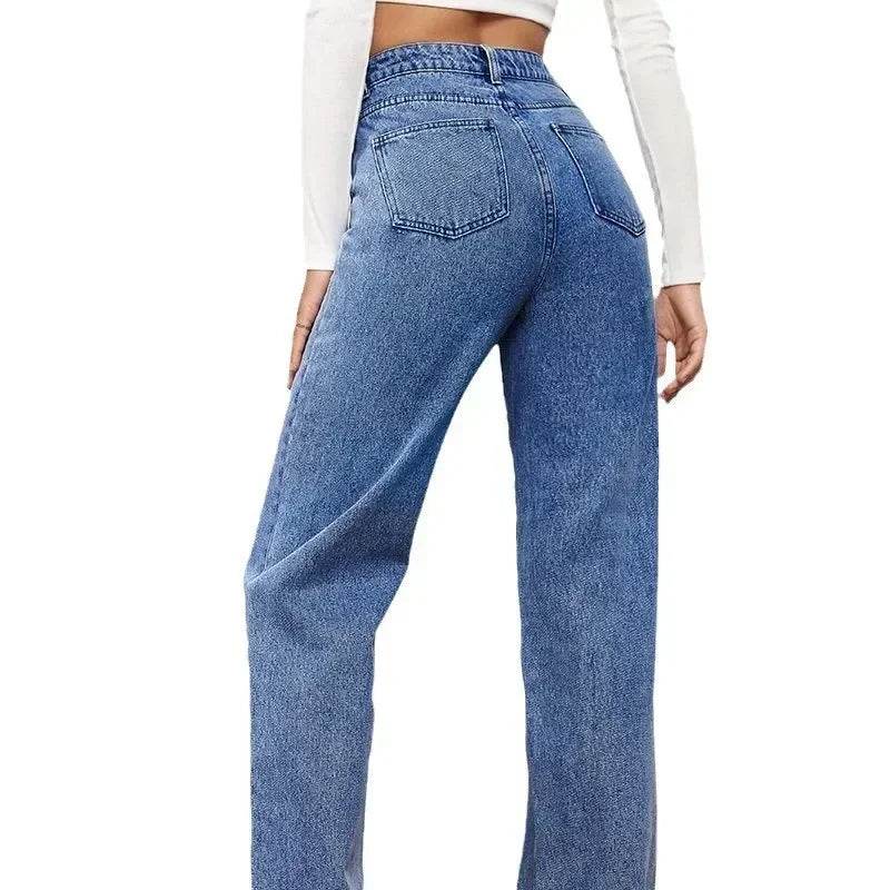 Bree ZEB High Waist Denim Jeans for Women - Casual Loose Fit Trousers - Buy Center