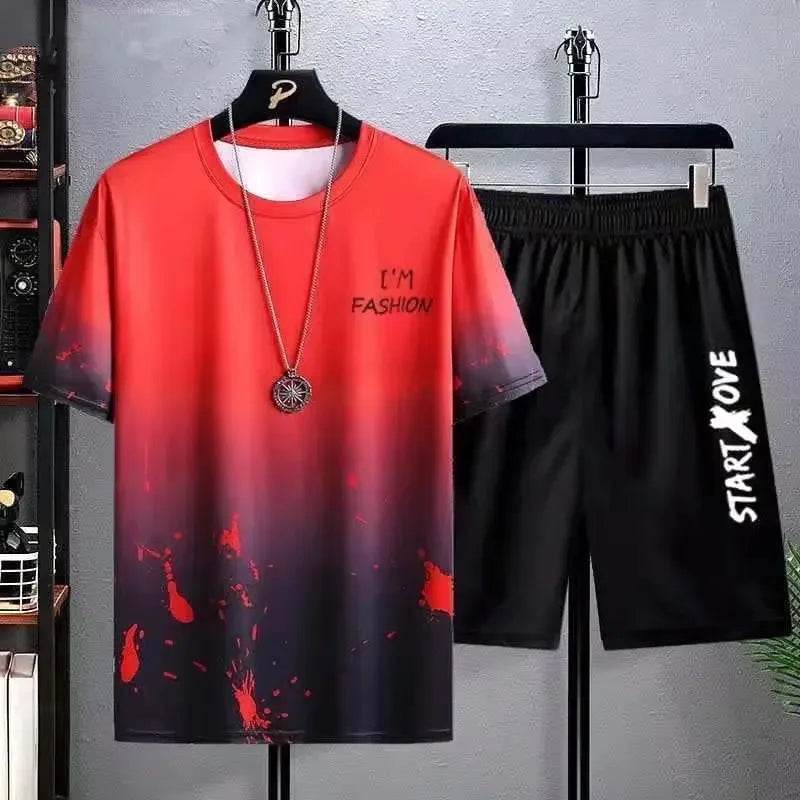 Men's Casual Graffiti T-Shirt Set - Comfort and Style for Summer - Buy Center