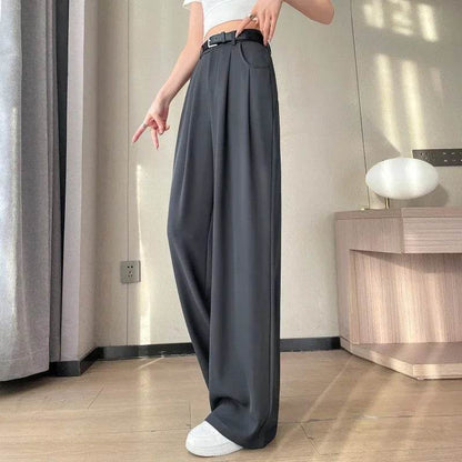 Elegant High Waist Wide Leg Trousers - Office Pants for Women - Buy Center