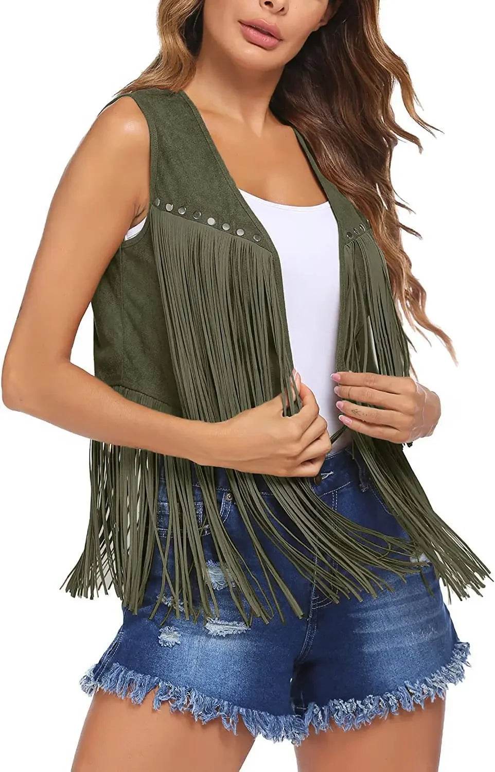 Luxury Summer Fringed Jacket - Women's Leather Velvet Cardigan - Buy Center