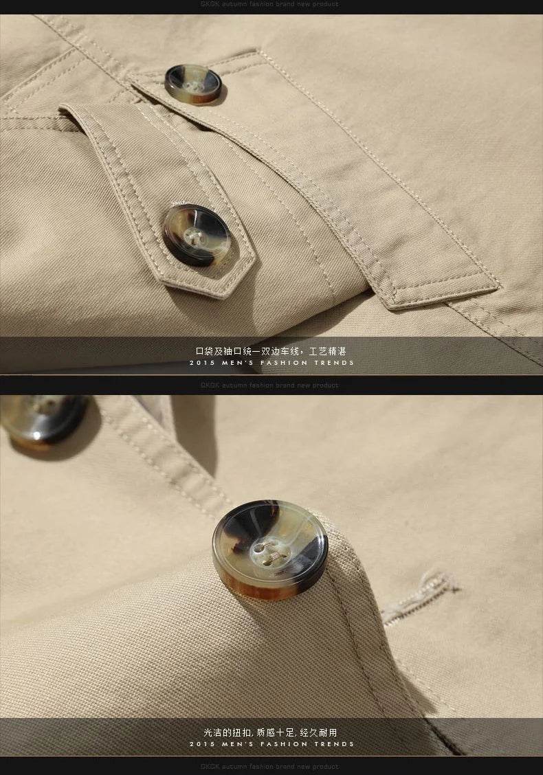 Maxbarley Men's Long Business Windbreaker - Casual Cotton Trench Coat - Buy Center