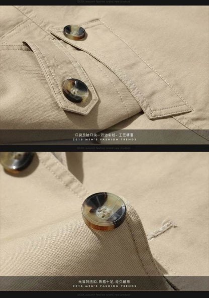 Maxbarley Men's Long Business Windbreaker - Casual Cotton Trench Coat - Buy Center