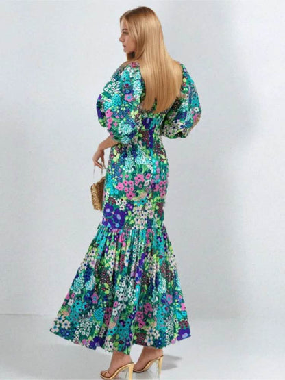 Elegant Casual Dress for Women - O-Neck Puff Sleeve Summer Style - Buy Center